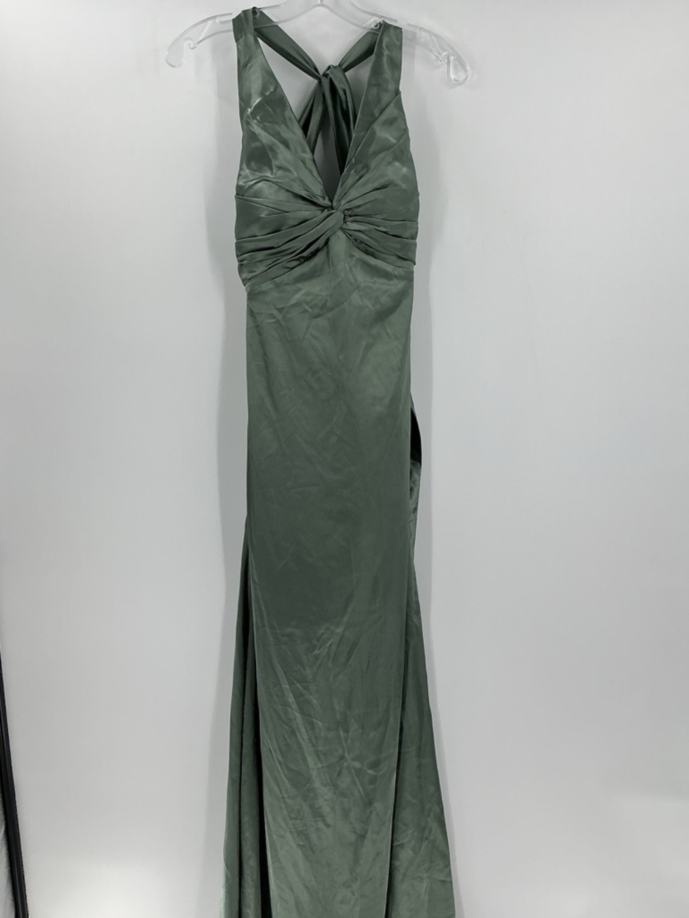 Amazon Twist-Front Sage Green Maxi Dress